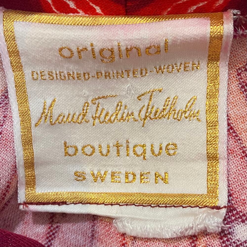 Vintage Maud Fudin Fredholm Boutique Sweden Button Front Bat Wing Jacket M Red - Picture 8 of 10